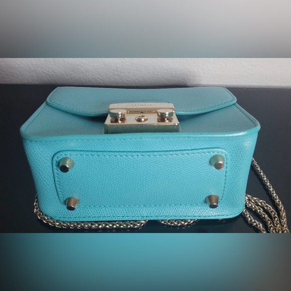 Furla Metropolis Teal Leather Mini  Crossbody Bag - Picture 9 of 15